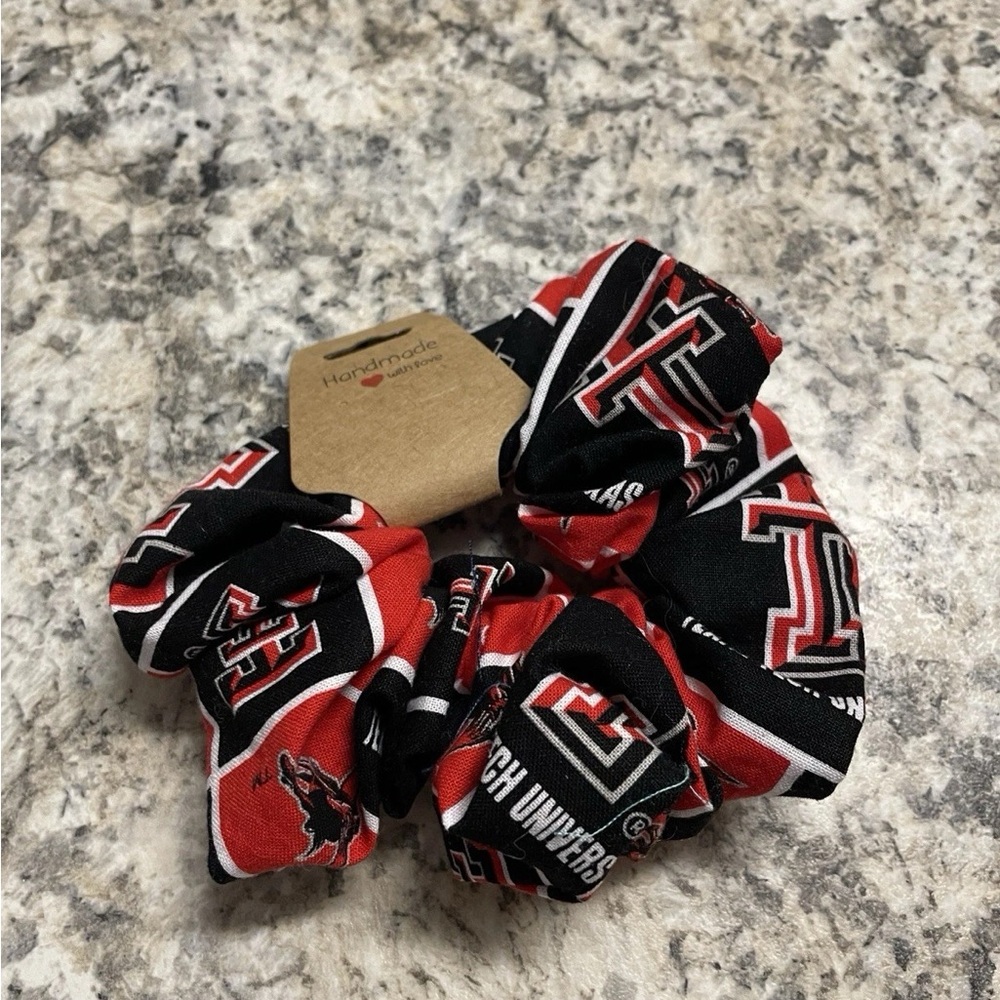 Red and Black Texas Tech Scrunchie
